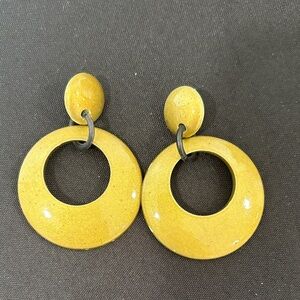 Elegant Yellow Hoop Earrings